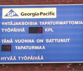 Georgia Pacificin työturvataulu